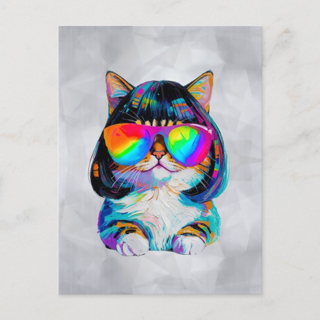 Carte Postale Joli Chat Drôle Smol (Peinture N° 2) (Devant)