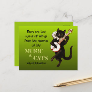 Carte Postale Joli chat musical Deux moyens de refuge Schweitzer
