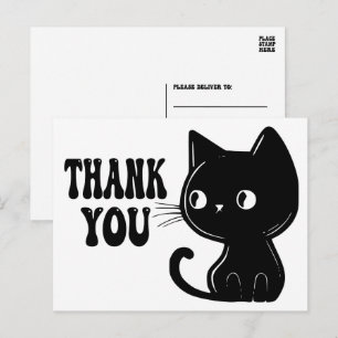 Carte Postale Joli Chat Noir Petit Chat Merci