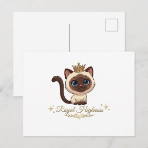 Carte Postale Joli chat siamois royal