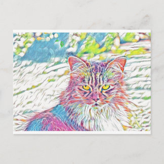 Carte Postale Joli Chat uni - anniversaire ou toute autre occasi