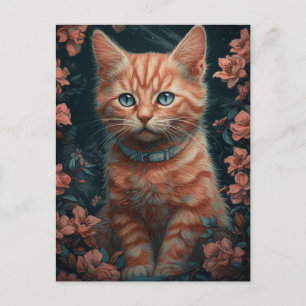 Carte Postale Joli Chaton Roux