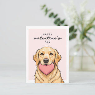 Carte Postale Joli chien au cœur Joyuse Saint-Valentin