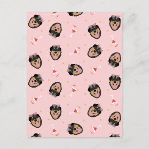 Carte Postale Joli chien d'été avec lunettes de soleil Motif