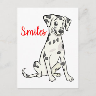 Carte Postale Joli chiot Dalmatien Bonjour Pensée pour toi