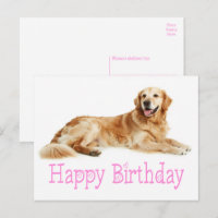 Joli chiot Golden Retriever Joyeux Anniversaire