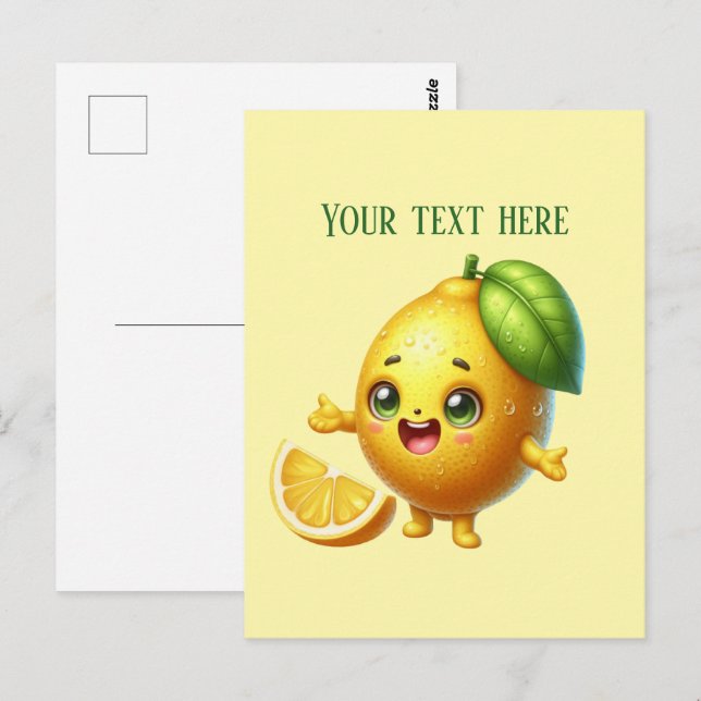 Carte Postale Joli citron frais personnalisable  (Devant / Derrière)