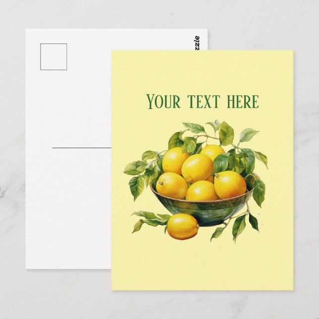 Carte Postale Joli citron frais personnalisable  (Devant / Derrière)