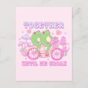 Carte Postale Joli Couple de Grenouilles - Ensemble jusqu'à ce q