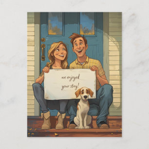 Carte Postale Joli Couple et le Chiot