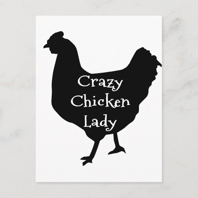 Carte Postale Joli Crazy Poulet Lady Poulet Silhouette (Devant)