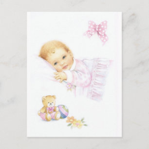 Carte Postale Joli design pour bébé fille
