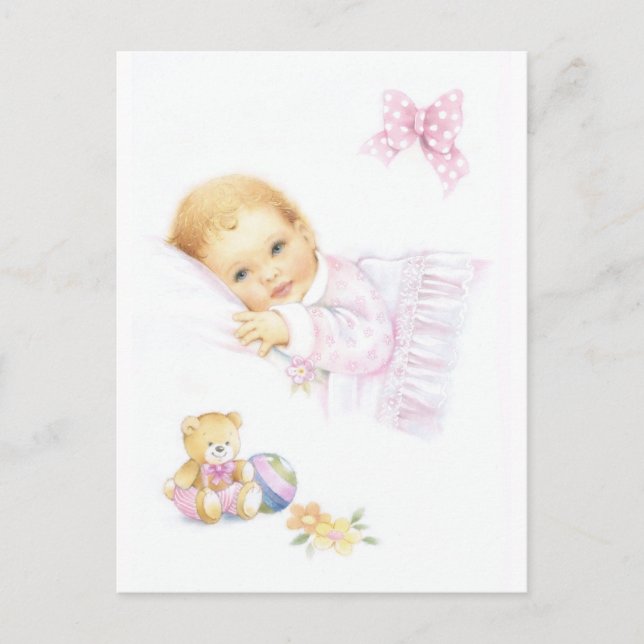 Carte Postale Joli design pour bébé fille (Devant)