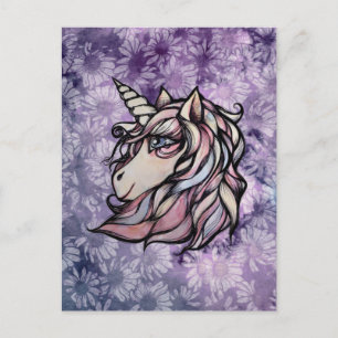 Carte Postale Joli dessin de licorne amusant conception de licor