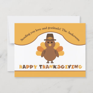 Carte Postale Joli dindon de Thanksgiving