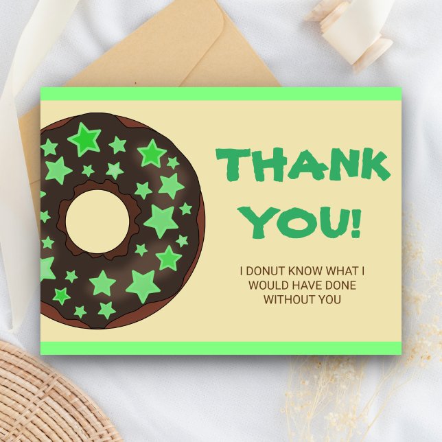 Carte Postale Joli Donut Vert Merci (Créateur téléchargé)