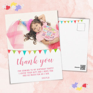 Carte Postale Joli drapeau de guirlande d'anniversaire Photo Mer