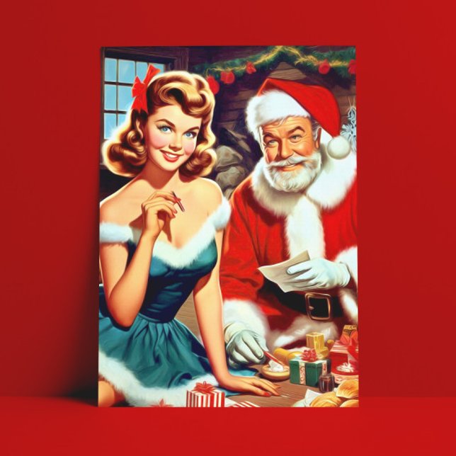 Carte Postale Joli épinglé de Noël et Père Noël (Créateur téléchargé)