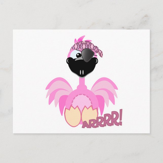 Carte Postale Joli flamant pirate Goofkins (Devant)