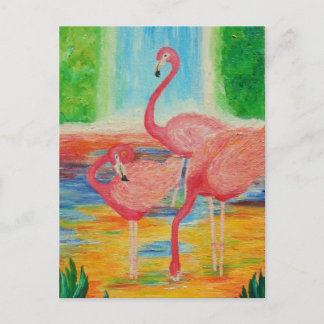 Carte Postale Joli Flamant rose