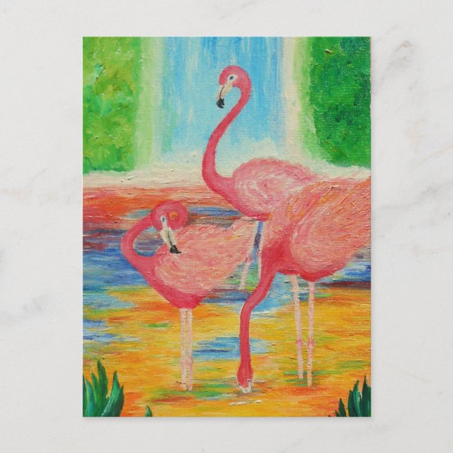 Carte Postale Joli Flamant rose (Devant)