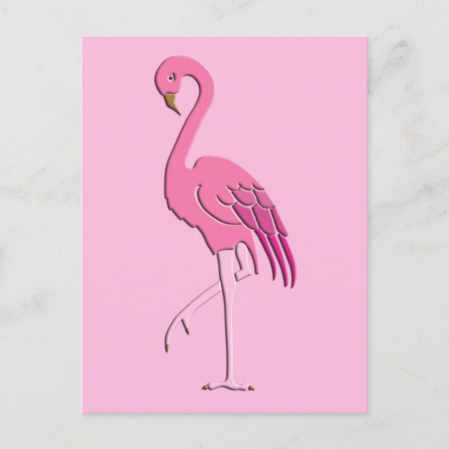 Carte Postale Joli flamant rose (Devant)