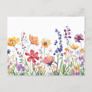 Carte Postale Joli Fleur sauvage coloré Floral Belle