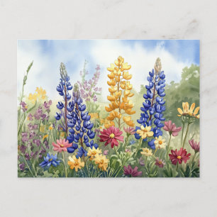 Carte Postale Joli Fleur sauvage coloré Floral Belle