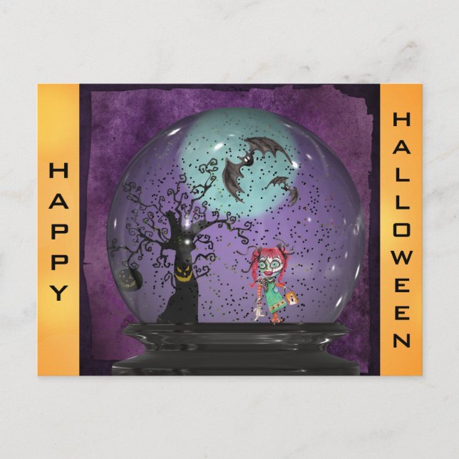 Carte Postale Joli Halloween gothique Éffrayant (Devant)