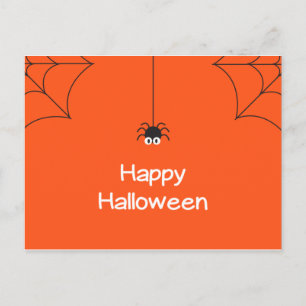 Carte Postale Joli Halloween Hanging Spider avec Web