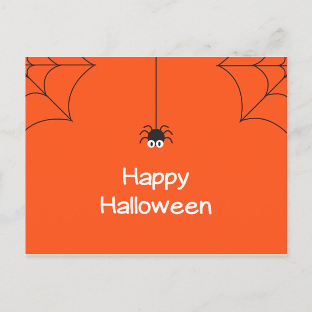 Carte Postale Joli Halloween Hanging Spider avec Web (Devant)