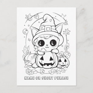 Carte Postale Joli Halloween Kitty Couleur Votre Propre