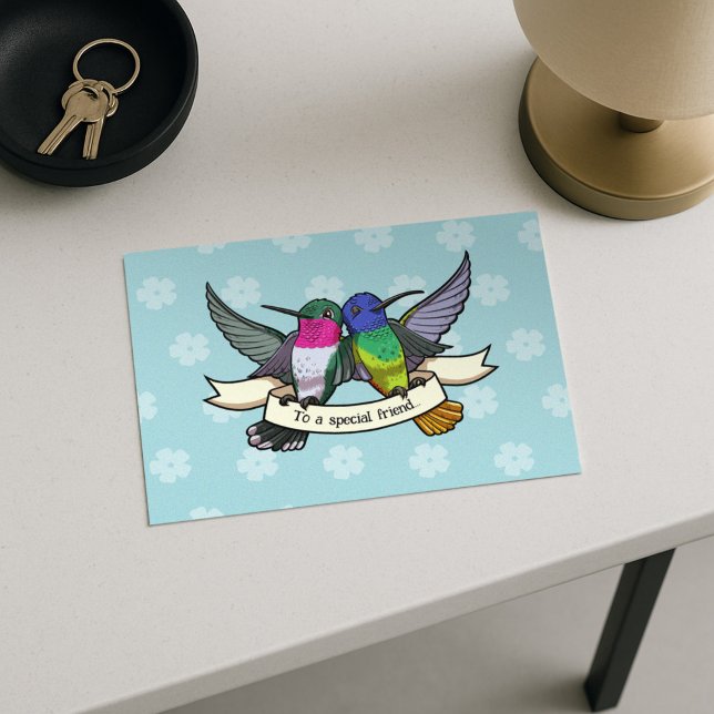 Carte Postale Joli Hummingbirds À Un Dessin Spécial Ami (Créateur téléchargé)