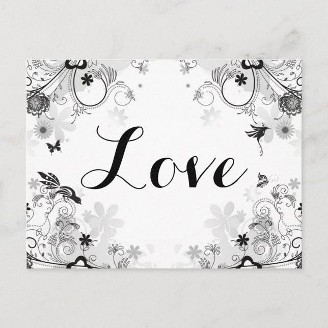 Carte Postale Joli jardin aux fleurs ~ Oiseaux et papillons Aime (Devant)