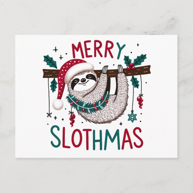 Carte Postale Joli Joyeux Slothmas (Devant)