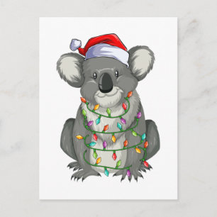 Carte Postale Joli koala dans les lumières de Noël