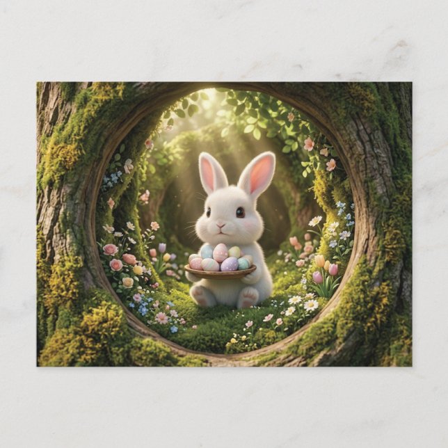 Carte Postale Joli lapin de Pâques (Devant)