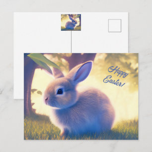 Carte Postale Joli lapin de Pâques, Joyeuses Pâques - personnali