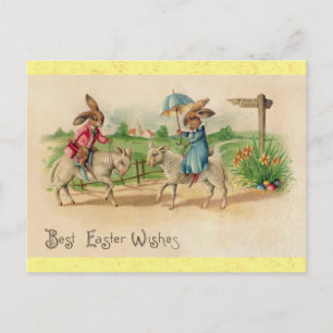 Carte Postale Joli lapin lapin de Pâques Vintage