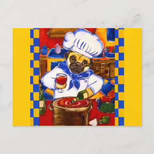 Carte Postale Joli Le Café Pug Chef