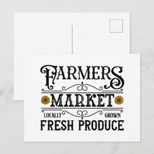Carte Postale Joli marché fermier art de mot 