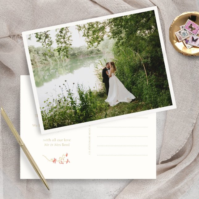 Carte Postale Joli Mariage de Merci Floral (Créateur téléchargé)