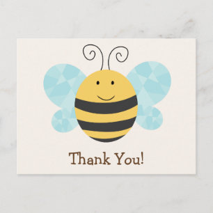 Carte Postale Joli Merci d'abeille jaune et noire