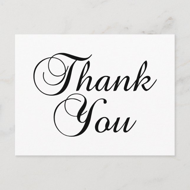 Carte Postale Joli Merci noir et blanc Script (Devant)