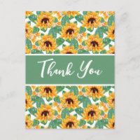 Joli Motif de tournesol Jaune & Merci vert