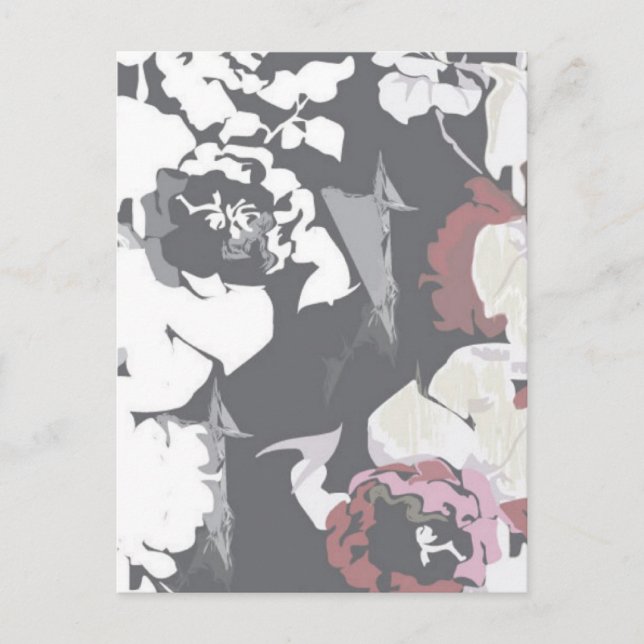 Carte Postale Joli motif rose (Devant)