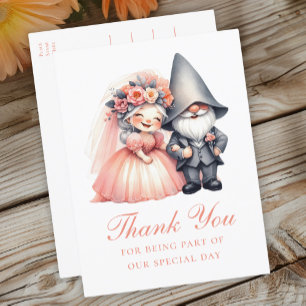 Carte Postale Joli Nain Orange Mariage Merci Fantaisiste Bohème