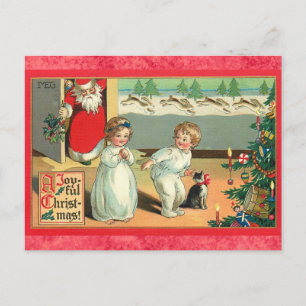 Carte Postale Joli Noël Père Noël Vintage pour enfants