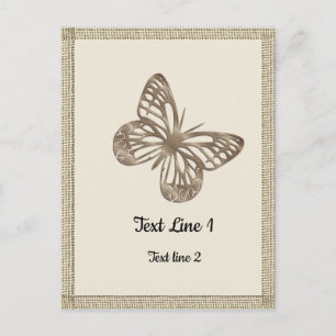 Carte Postale Joli Papillons Gold Merci Party Baby