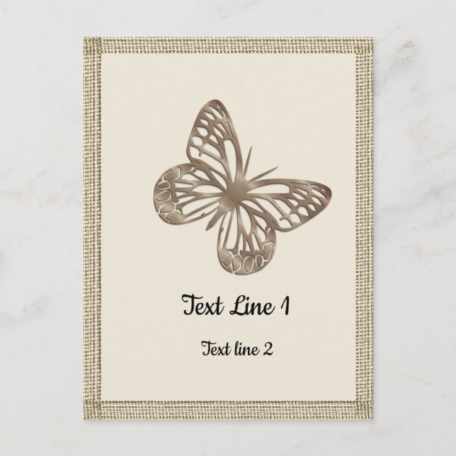 Carte Postale Joli Papillons Gold Merci Party Baby (Devant)